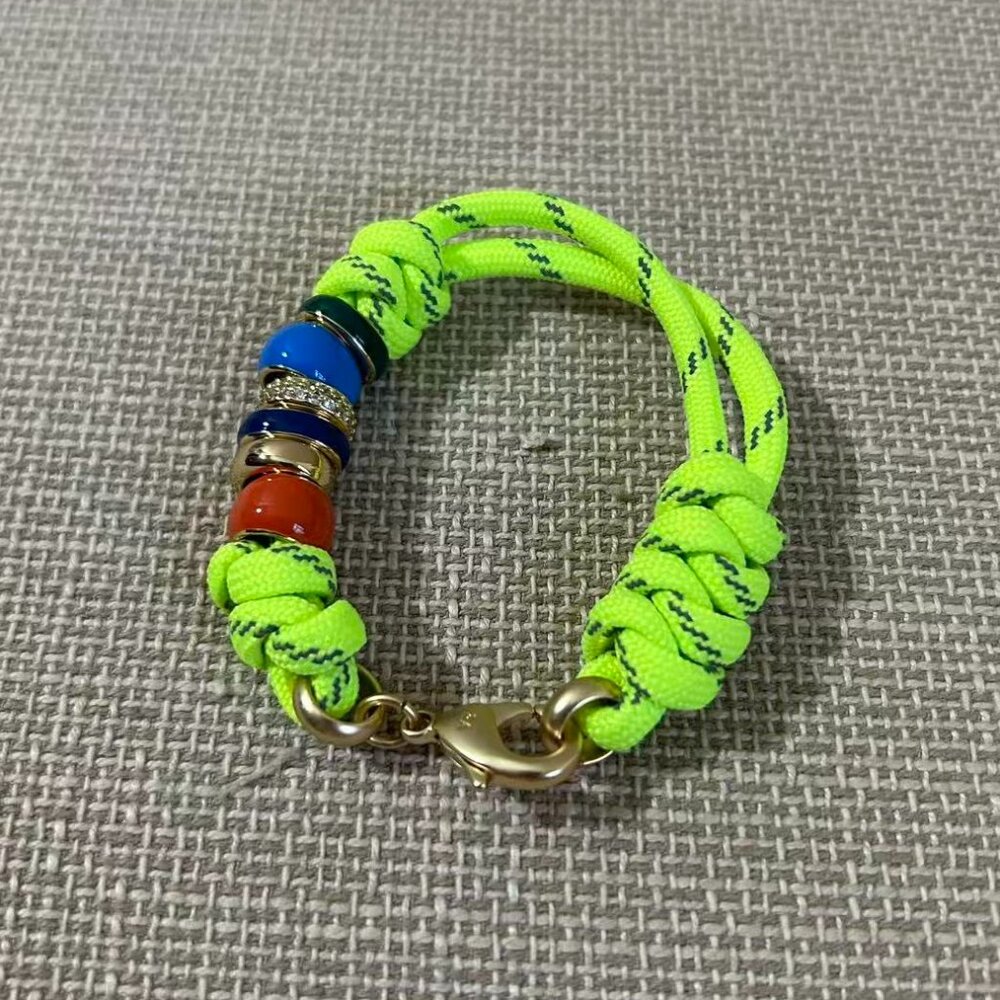 Roxanne Assoulin The Super Size Happy Cord Bracelet Neon Green - Picture 4 of 4